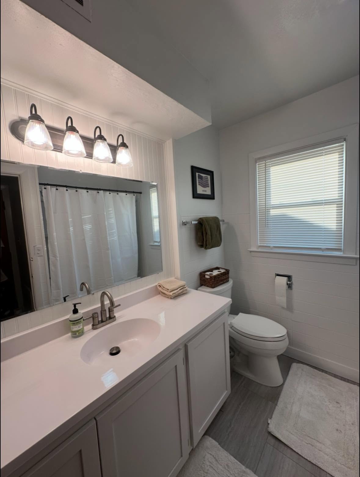 Bathroom remodel white tile Northwest Indiana