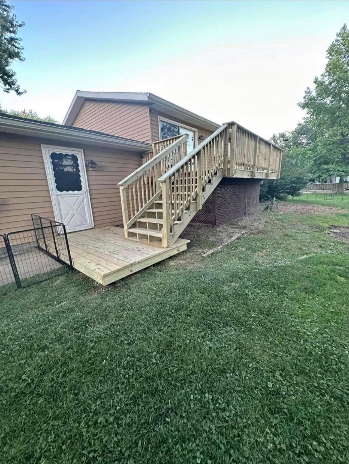 Elevated deck with staircase NWI