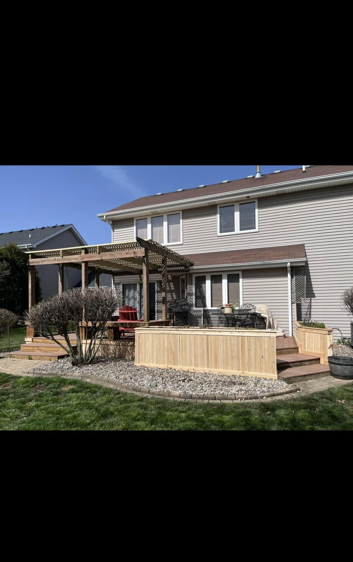 Multi-level deck with pergola Northwest Indiana